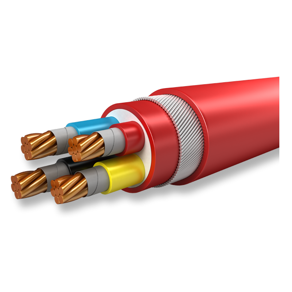 0.6/1 kV multi-core cable, XLPE insulated, copper conductor armored